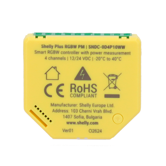Controlador WiFi Shelly Plus RGBW PM – Tiras LED RGBW