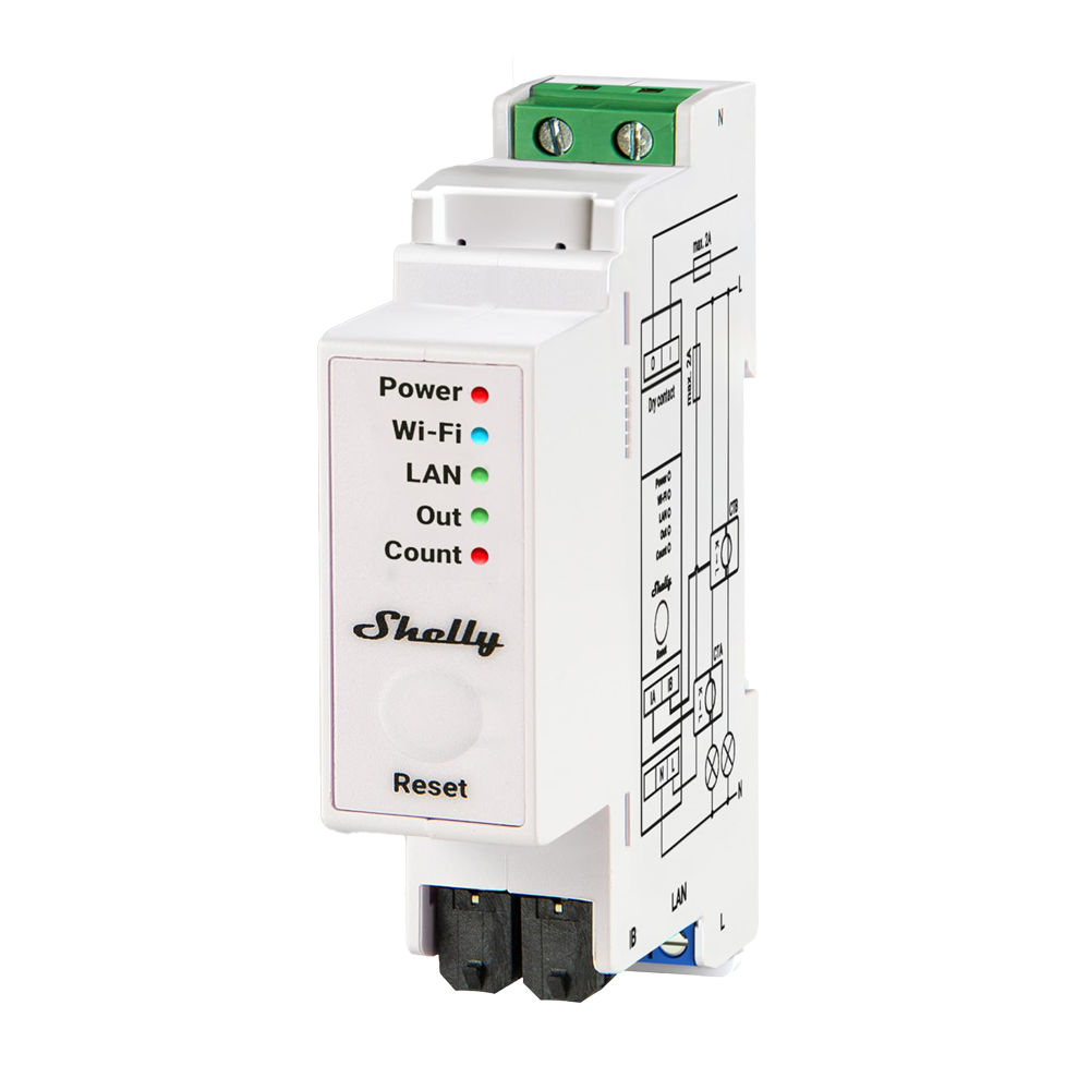 Medidor de Energía WiFi Shelly Pro EM-50 – 2 Canales y Carril DIN