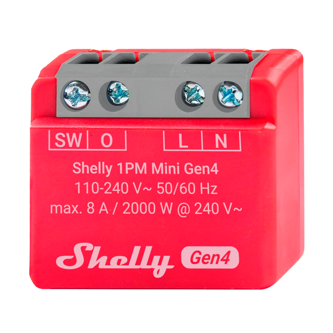 Relé Shelly 1PM Mini Gen4 Interruptor WiFi con Medición de Consumo