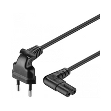 Cable de alimentación Euro macho a IEC-320-C7 acodado, conector ocho
