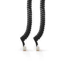 Cable Telefónico Rizado RJ10 Macho-Macho | Cable Espiral para Auricular | 2 m