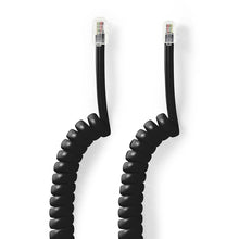 Cable Telefónico Rizado RJ10 Macho-Macho | Cable Espiral para Auricular | 2 m