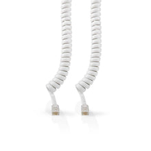 Cable Telefónico Rizado RJ10 Macho-Macho | Cable Espiral para Auricular | 2 m