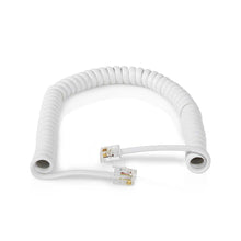 Cable Telefónico Rizado RJ10 Macho-Macho | Cable Espiral para Auricular | 2 m