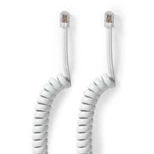 Cable Telefónico Rizado RJ10 Macho-Macho | Cable Espiral para Auricular | 2 m