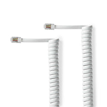 Cable Telefónico Rizado RJ10 Macho-Macho | Cable Espiral para Auricular | 2 m