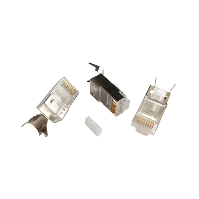 Conectores RJ45 CAT 8 Blindados com Guia Pack de 10