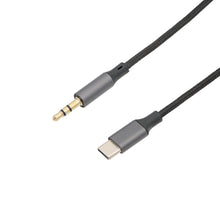USB-C to 3.5mm Audio Cable - Gray Nylon Sheath and Hi-Fi Sound - 1m