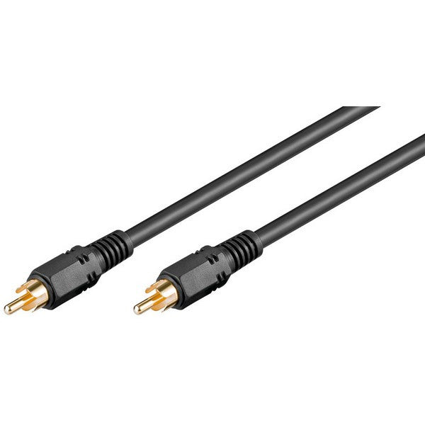 Cable coaxial de audio digital RCA macho a macho de 75 ohmios, negro