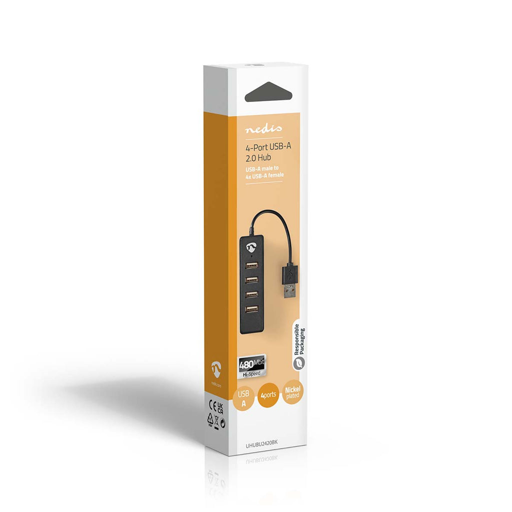 USB Hub | 4 USB 2.0 Ports Black