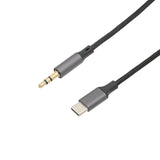 Cable de Audio USB-C a 3.5mm - Cubierta de Nylon Gris y Sonido Hi-Fi - 1 m
