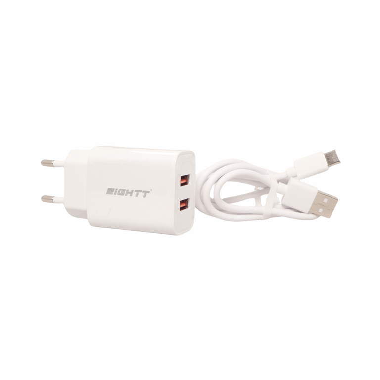 Smartphone charger 5V 2X2 4A with 1m type C cable