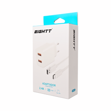 Smartphone charger 5V 2X2 4A with 1m type C cable