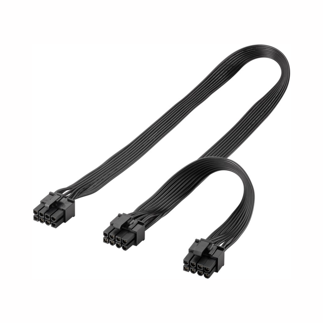 8-pin male to dual 6+2 male PCIe power cable