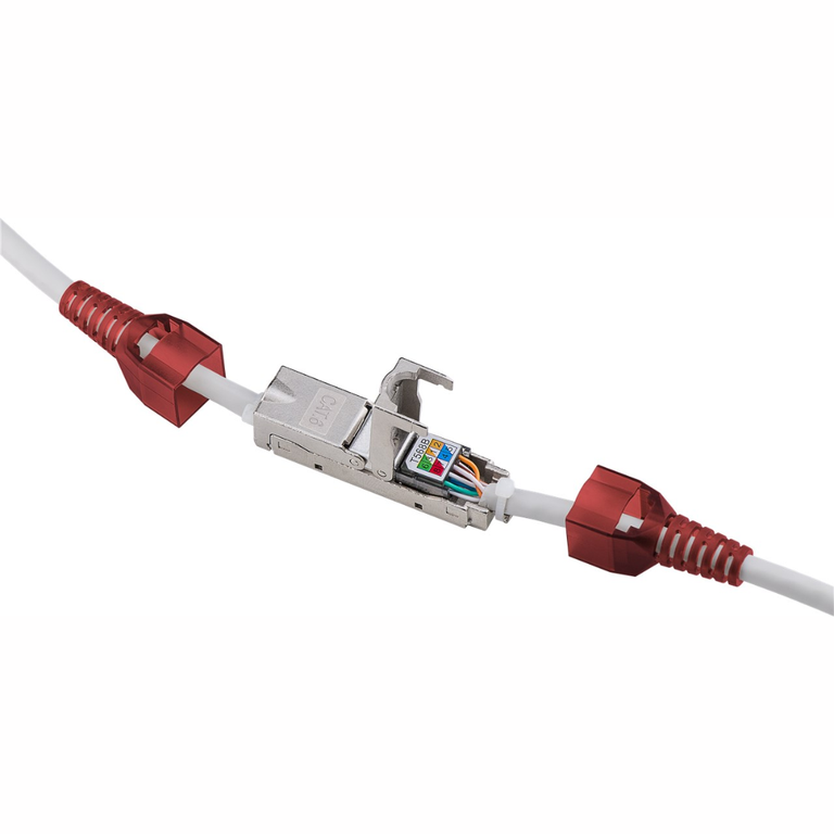 Tool-less cable connector CAT 6, shielded STP
