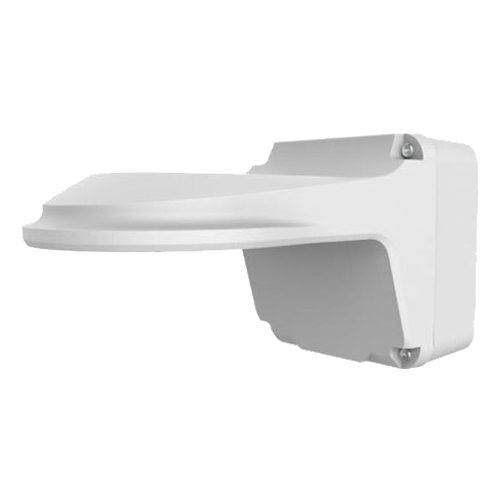 Dome camera wall mount | Junction box | Suitable for outdoor use | White | Cable grommet 