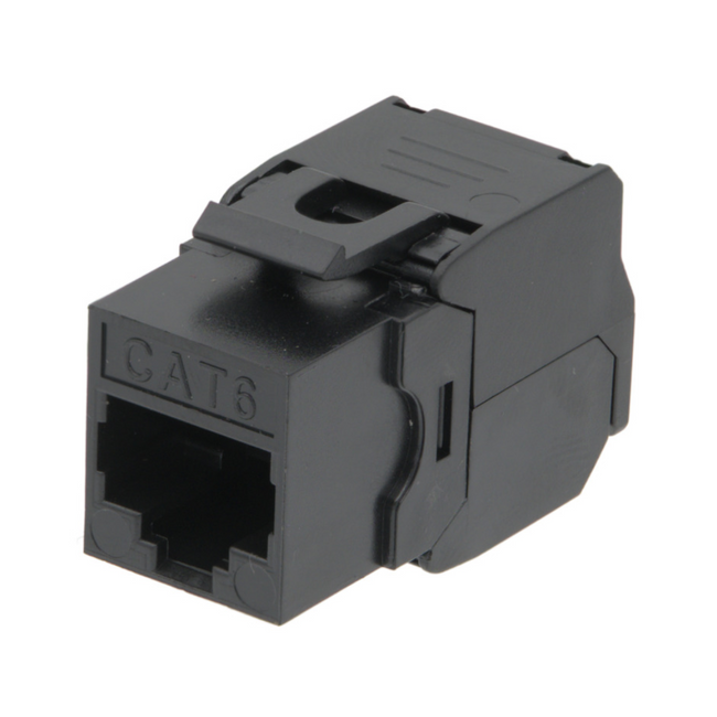 RJ45 UTP Keystone Cat.6  Negro sin herramientas