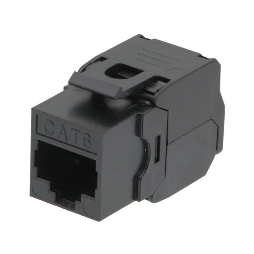 Cabo RJ45 UTP Keystone Cat.6 Preto Sem Ferramentas
