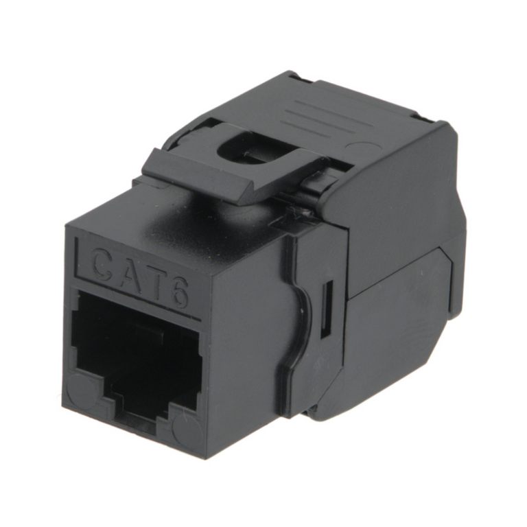 Cabo RJ45 UTP Keystone Cat.6 Preto Sem Ferramentas