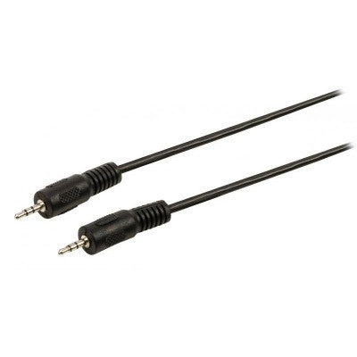 Cabo de áudio estéreo com conector macho de 2,5 mm - 1,00 m em preto
