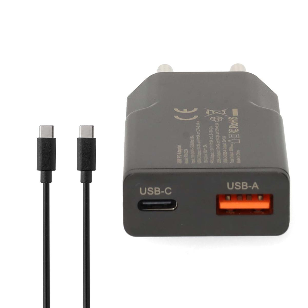 20W Wall Charger | Number of Outputs: 2 | USB-A / USB-C™ | USB-C™ (Loose) Cable | 1.50 m
