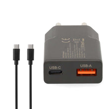 20W Wall Charger | Number of Outputs: 2 | USB-A / USB-C™ | USB-C™ (Loose) Cable | 1.50 m