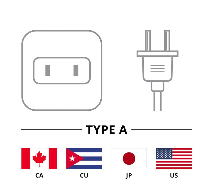 European to US/Japan plug travel adapter, Black