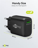 Cargador de pared USB-A QC Fast Charger (18 W) Negro