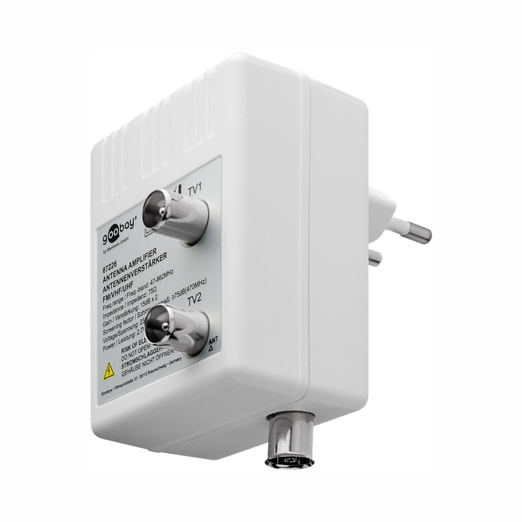 Amplificador de antena con 2 salidas, 15-30 dB