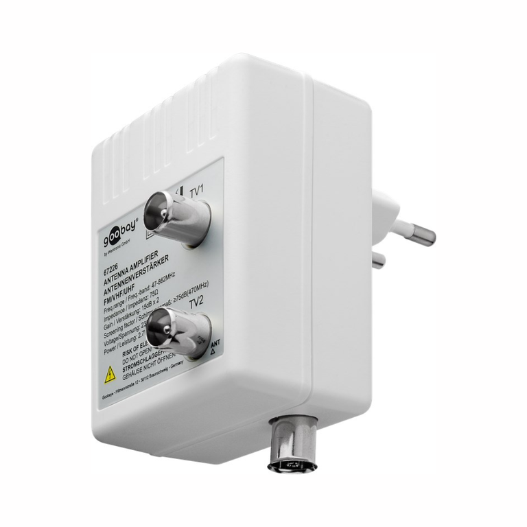 Amplificador de antena con 2 salidas, 15-30 dB