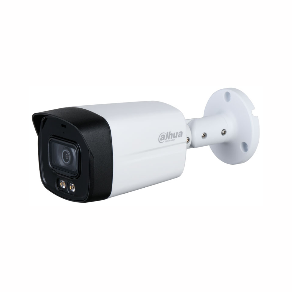 Cámara bullet HDCVI 2MP Dual Light IR y luz cálida 40 m Dahua HAC-HFW1200TLM-IL-A, vista lateral