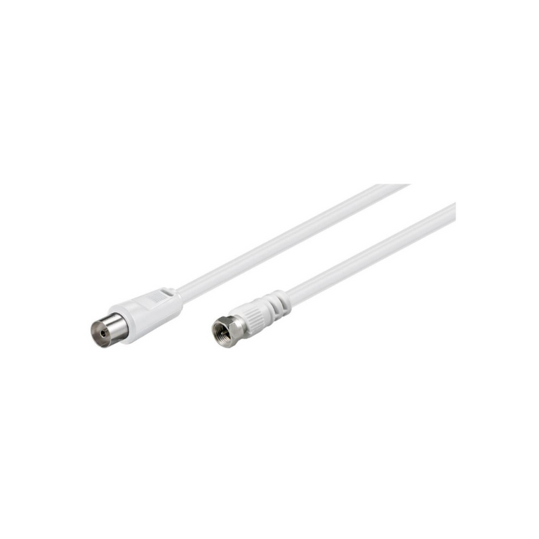 Cable de antena coaxial hembra a conector F macho, blanco