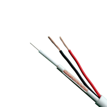 Cable combinado RG59 con alimentación y cubierta blanca, en bobina