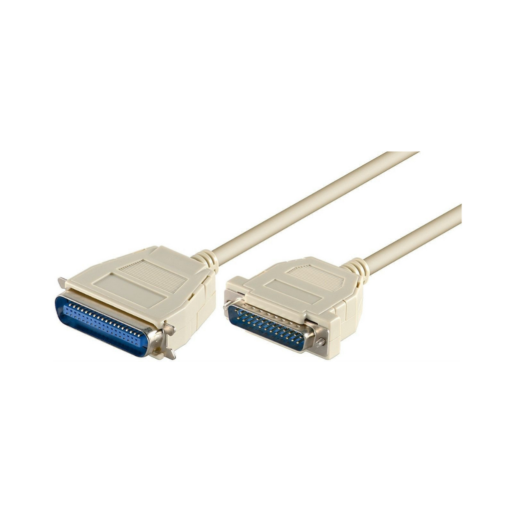 Cable de impresora paralelo D-Sub 25 a Centronics 36, marfil