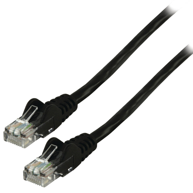 Cable de red UTP Cat6 negro con conectores RJ45