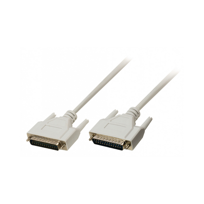 Cable serie DB25 macho a macho de 25 hilos, marfil