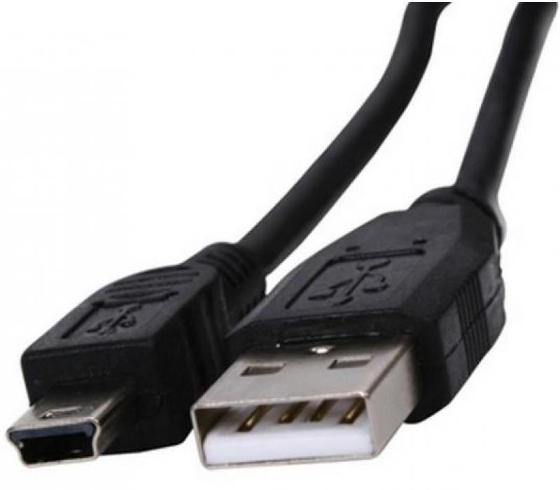 Cable USB 2.0 A a Mini USB, detalle de los conectores