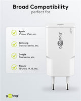 Cargador rápido SLIM USB-C™ PD GaN (25 W) blanco 1 puerto USB-C