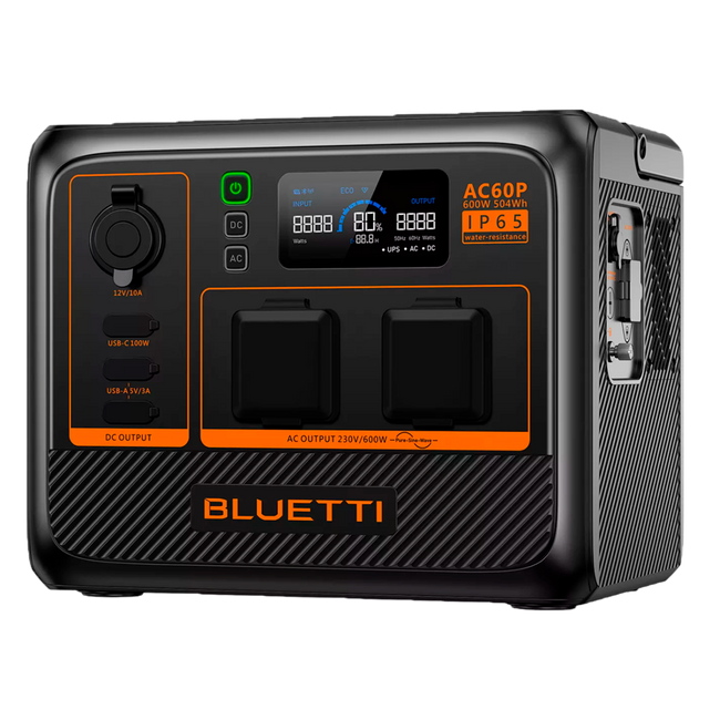 BLUETTI AC60P Batería Portátil 504Wh 600W LiFePO4 IP65