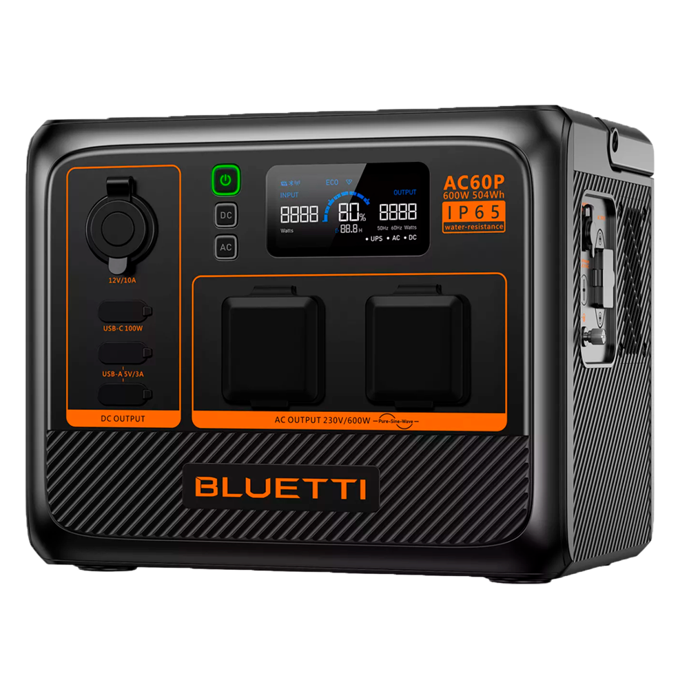 Bateria portátil Bluetti | Grande capacidade 504Wh (18Ah) | Potência de saída de 600 W 
