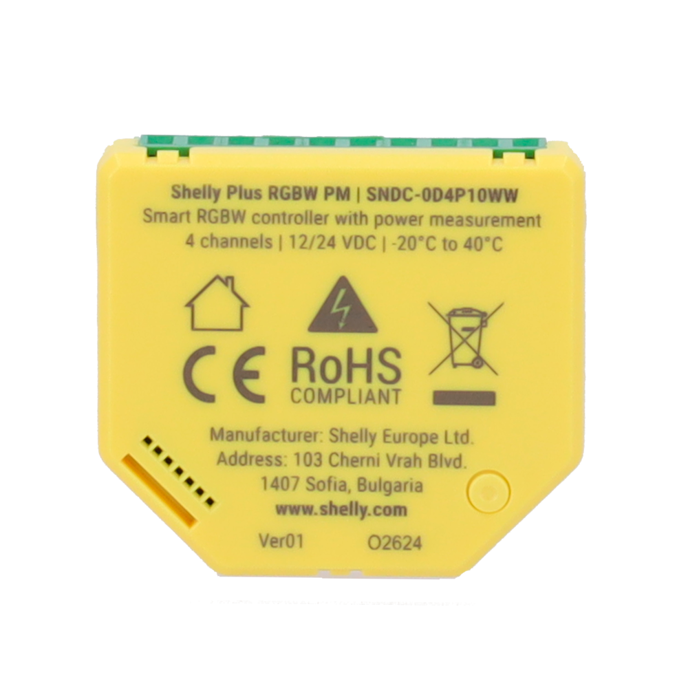 Controlador WiFi Shelly Plus RGBW PM – Tiras LED RGBW