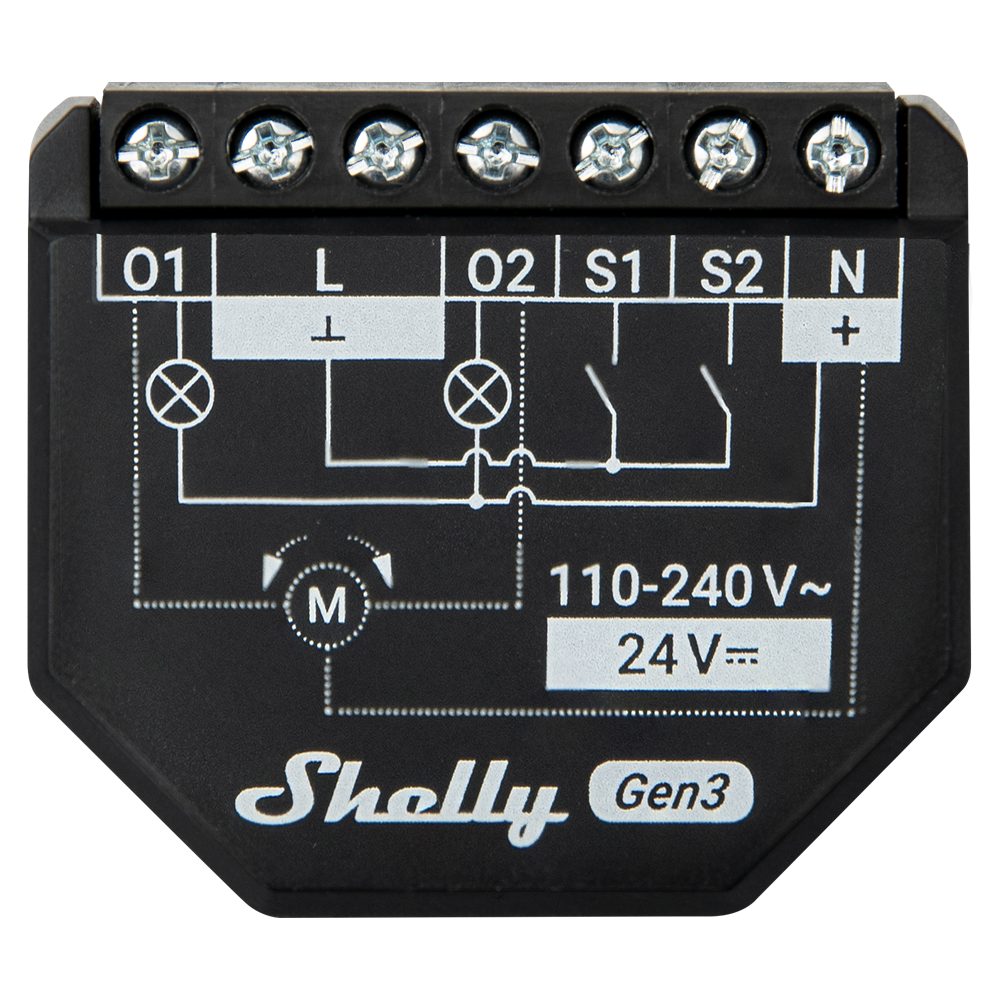 Relé Inteligente WiFi Shelly 2PM Gen3 – Persianas y 2 Canales