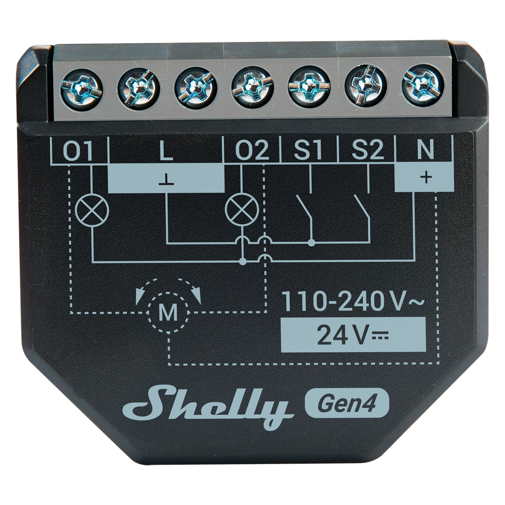 Relé Shelly 2PM Gen4 (Pack 2) para Persianas y Toldos con Medición de Consumo