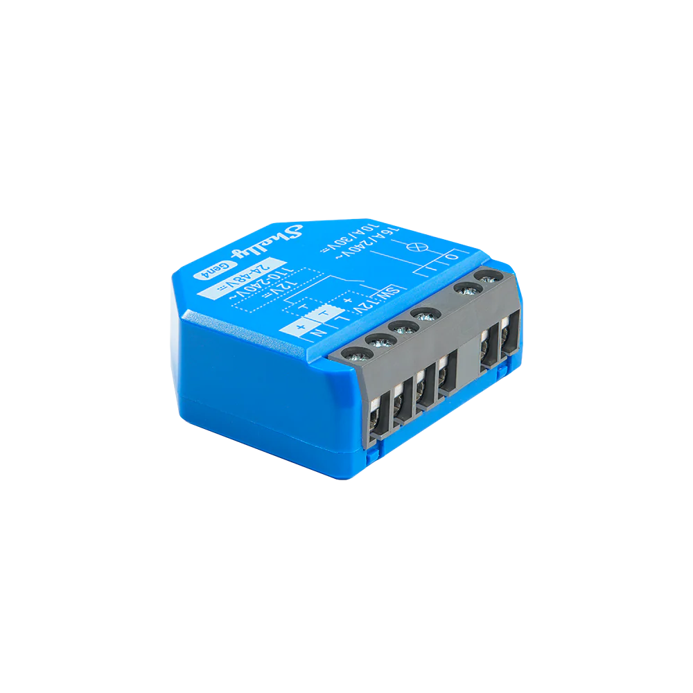 Relé Shelly 1 Gen4 Interruptor Inteligente 1 Canal 16A con Contacto Seco