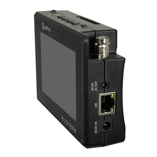Comprobador CCTV de Muñeca SAFIRE SF-TESTER-ARM-5N1-4K | 5 en 1 HDTVI/HDCVI/AHD/CVBS/IP hasta 4K | LCD 4" Táctil | Salida 12V/PoE