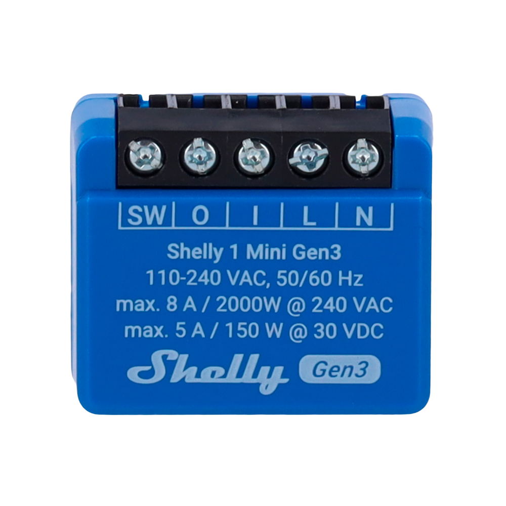 Relé Inteligente WiFi Shelly 1 Mini Gen3 – Contacto Seco
