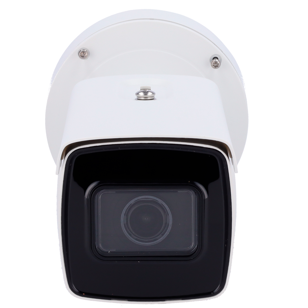 Cámara Bullet IP gama PRO | 4 MPx (2688x1520) | Alarmas | 5 streams Lente motorizada 2.8~12 mm | Compresión H.265+ IR 50 m | MicroSD hasta 1 TB | Anti-corrosión Reconocimiento de matrículas | Control tráfico