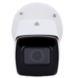 Cámara Bullet IP gama PRO | 4 MPx (2688x1520) | Alarmas | 5 streams Lente motorizada 2.8~12 mm | Compresión H.265+ IR 50 m | MicroSD hasta 1 TB | Anti-corrosión Reconocimiento de matrículas | Control tráfico