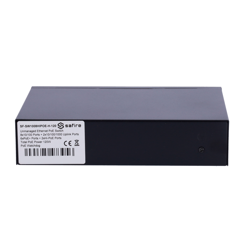 Switch 8 puertos PoE + 2 Uplink RJ45