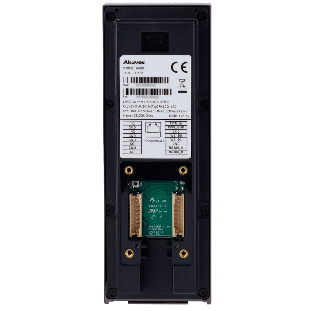 Controlo de Acessos IK09 | Cartão EM/MF, NFC, BLE, PIN e Código QR | 1 Relé | 20.000 Utilizadores | 100.000 Registos